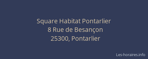 Square Habitat Pontarlier