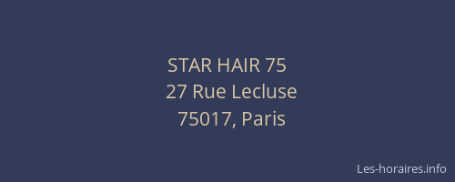 STAR HAIR 75