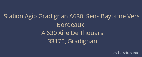 Station Agip Gradignan A630  Sens Bayonne Vers Bordeaux