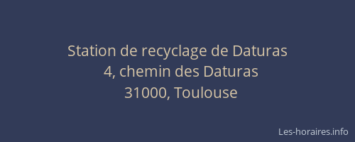 Station de recyclage de Daturas