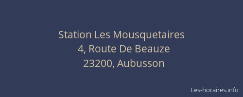 Station Les Mousquetaires