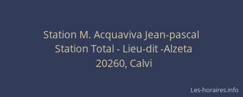 Station M. Acquaviva Jean-pascal