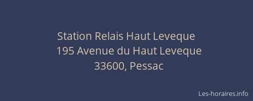 Station Relais Haut Leveque