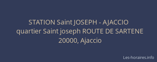 STATION Saint JOSEPH - AJACCIO