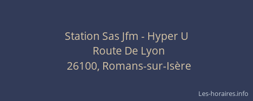 Station Sas Jfm - Hyper U