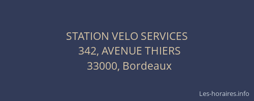 STATION VELO SERVICES