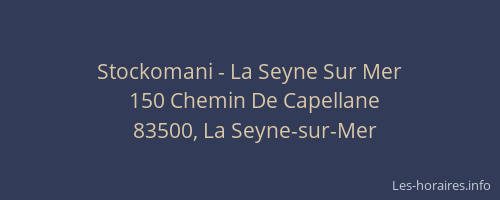 Stockomani - La Seyne Sur Mer