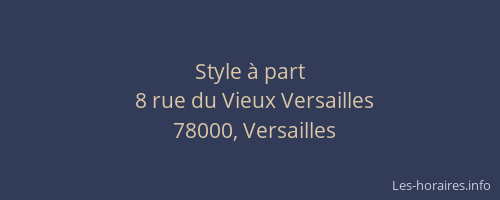 Style à part