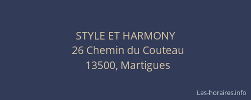 STYLE ET HARMONY