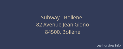 Subway - Bollene