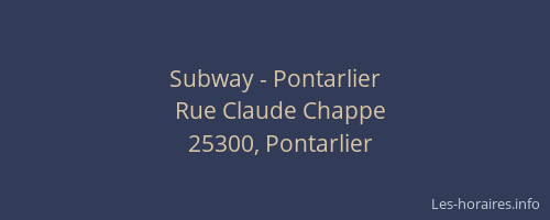 Subway - Pontarlier