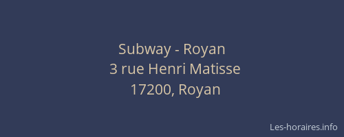 Subway - Royan