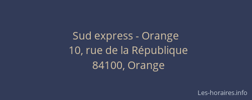 Sud express - Orange