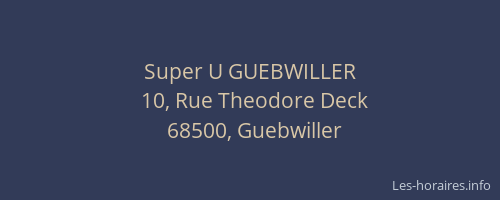 Super U GUEBWILLER