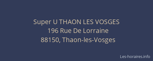 Super U THAON LES VOSGES