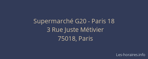 Supermarché G20 - Paris 18