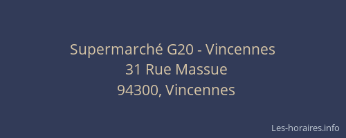 Supermarché G20 - Vincennes