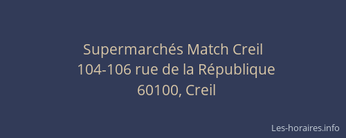 Supermarchés Match Creil