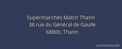 Supermarchés Match Thann