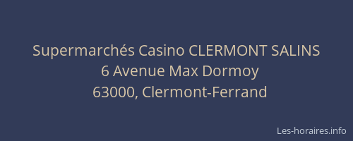 Supermarchés Casino CLERMONT SALINS