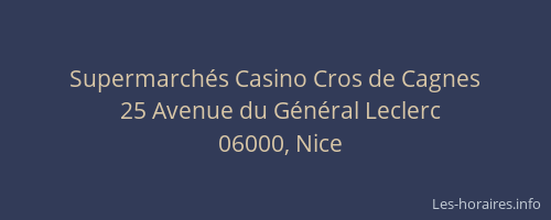 Supermarchés Casino Cros de Cagnes