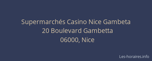 Supermarchés Casino Nice Gambeta