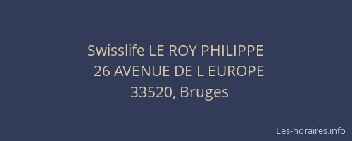 Swisslife LE ROY PHILIPPE