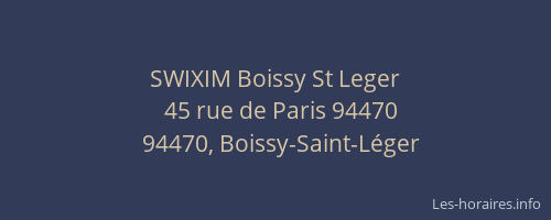 SWIXIM Boissy St Leger