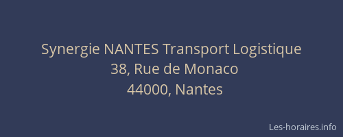 Synergie NANTES Transport Logistique