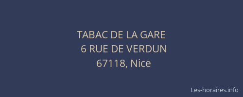 TABAC DE LA GARE