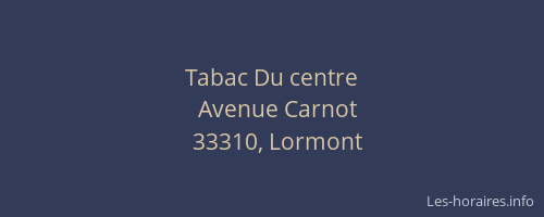 Tabac Du centre