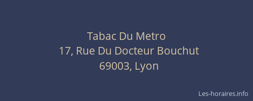 Tabac Du Metro