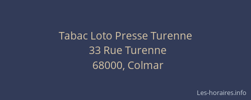 Tabac Loto Presse Turenne