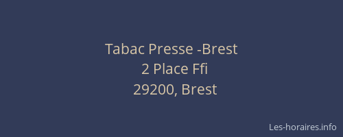 Tabac Presse -Brest