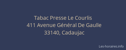 Tabac Presse Le Courlis