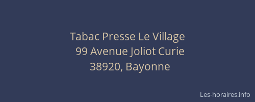 Tabac Presse Le Village