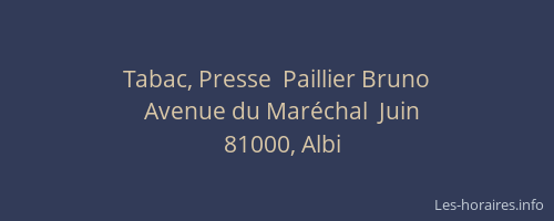 Tabac, Presse  Paillier Bruno