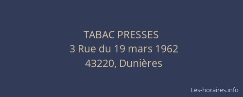 TABAC PRESSES