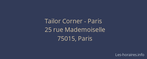 Tailor Corner - Paris