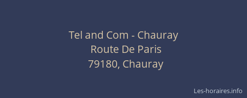 Tel and Com - Chauray