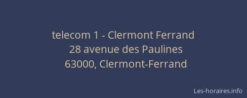 telecom 1 - Clermont Ferrand