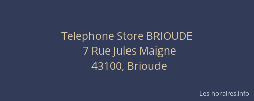 Telephone Store BRIOUDE