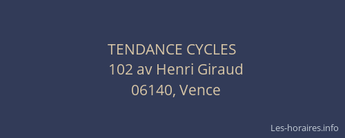 TENDANCE CYCLES