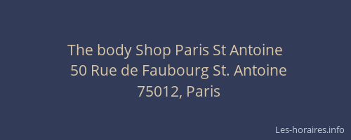 The body Shop Paris St Antoine