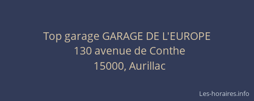 Top garage GARAGE DE L'EUROPE