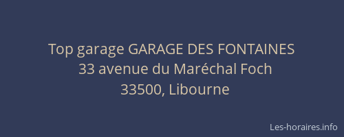 Top garage GARAGE DES FONTAINES