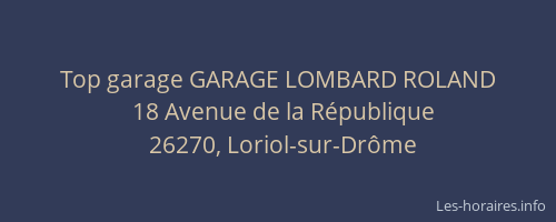 Top garage GARAGE LOMBARD ROLAND