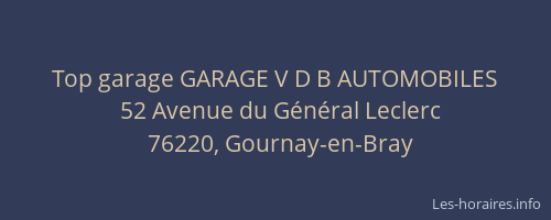 Top garage GARAGE V D B AUTOMOBILES