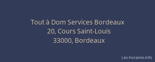 Tout à Dom Services Bordeaux