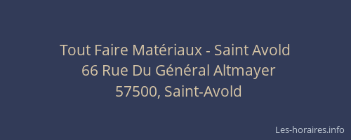 Tout Faire Matériaux - Saint Avold